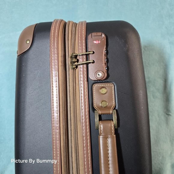 Bass Black Suitcase with Brown Accents - Picture 3 of 12